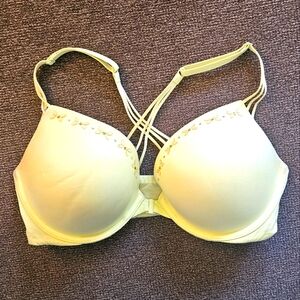 Victoria's Secret Very Sexy Push-Up Neon Green Butterfly Beaded Front Cl…